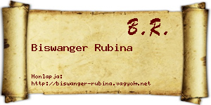 Biswanger Rubina névjegykártya